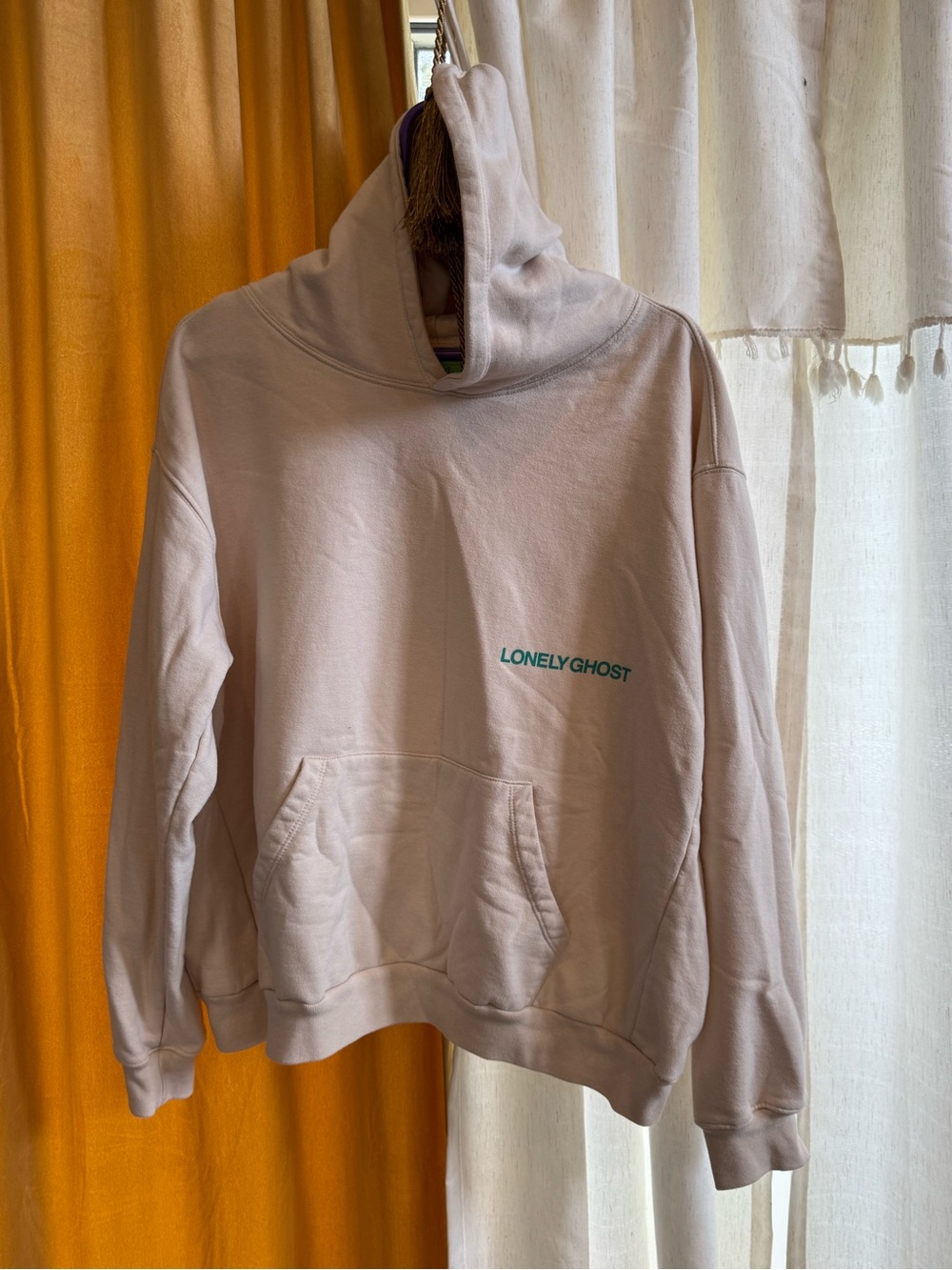 Lonely Ghost "I Love You Say It Back" Beige Hoodie Size Large